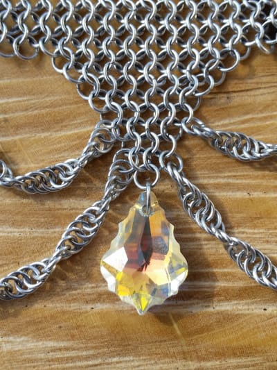 Chainmail and Crystal Necklace