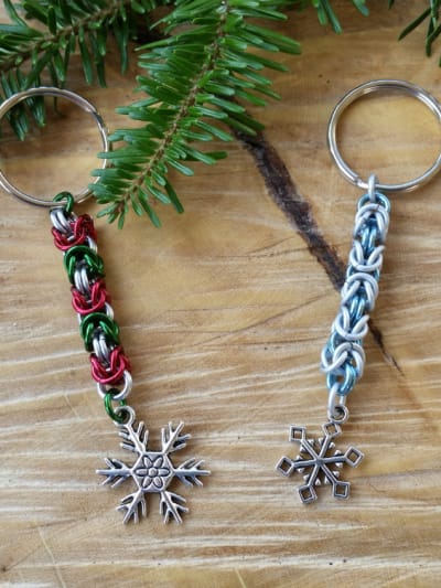 Key Chain With Snowflake Charm