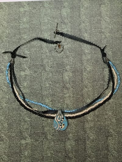 Bead on a Ribbon // Brown and Turquoise Ribbon Necklace // Women's Beaded Boho Inspired Jewelry // Gifts for Mom or Daughter // Simple Statement