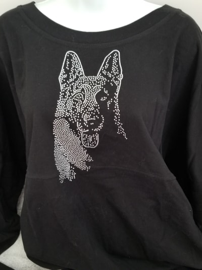German Shepherd Rhinestone Illusion Top