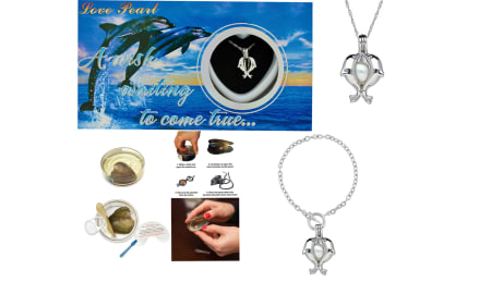 Pearl in Oyster Gift Set w/Apple Charm for Bracelet