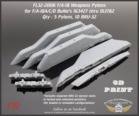 FL32-2006 1003/1027 F/A-18A+/A++/C/D pylons for BuNo's 163427 thru 163782