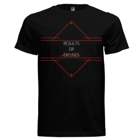 Results or Excuses logo tee