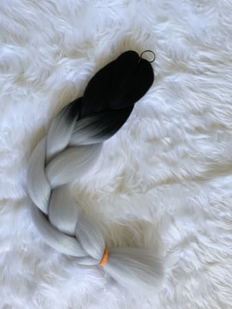 Black/silver braiding extension
