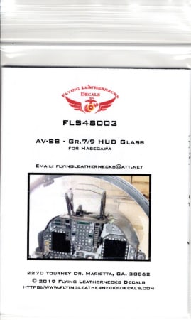 FLS48003 AV-8B, Harrier GR.7/9 HUD glass in .005 styrene