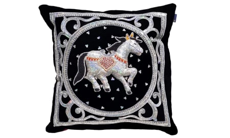 horse sequin pillow