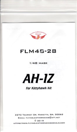 FLM48-28 AH-1Z Canopy Mask for Kittyhawk
