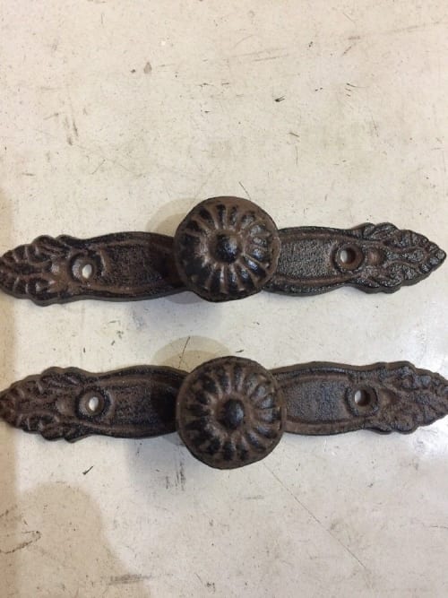 2 Cast Iron Antique Style Barn Handle Drawer Pull Shed Door