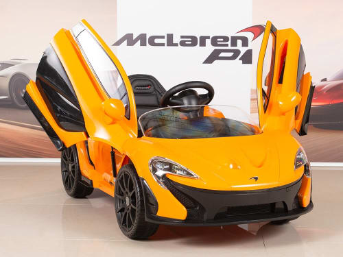 12v Mclaren Orange Ride On Car With Parent Remote And Leather Seat