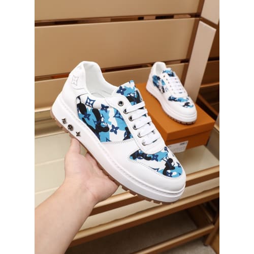 Louis Vuitton Mens Sneakers 2022 Ss, Blue, 7.5+35000