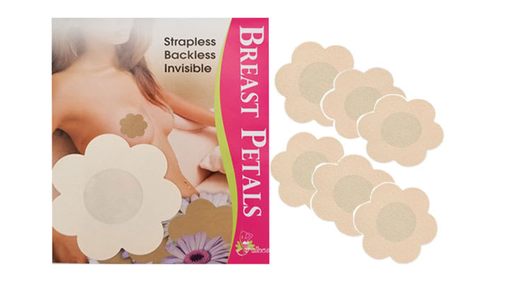 Women Reusable Self Adhesive Bra Silicone Breast Petal Nipple Cover Pad  Pasties