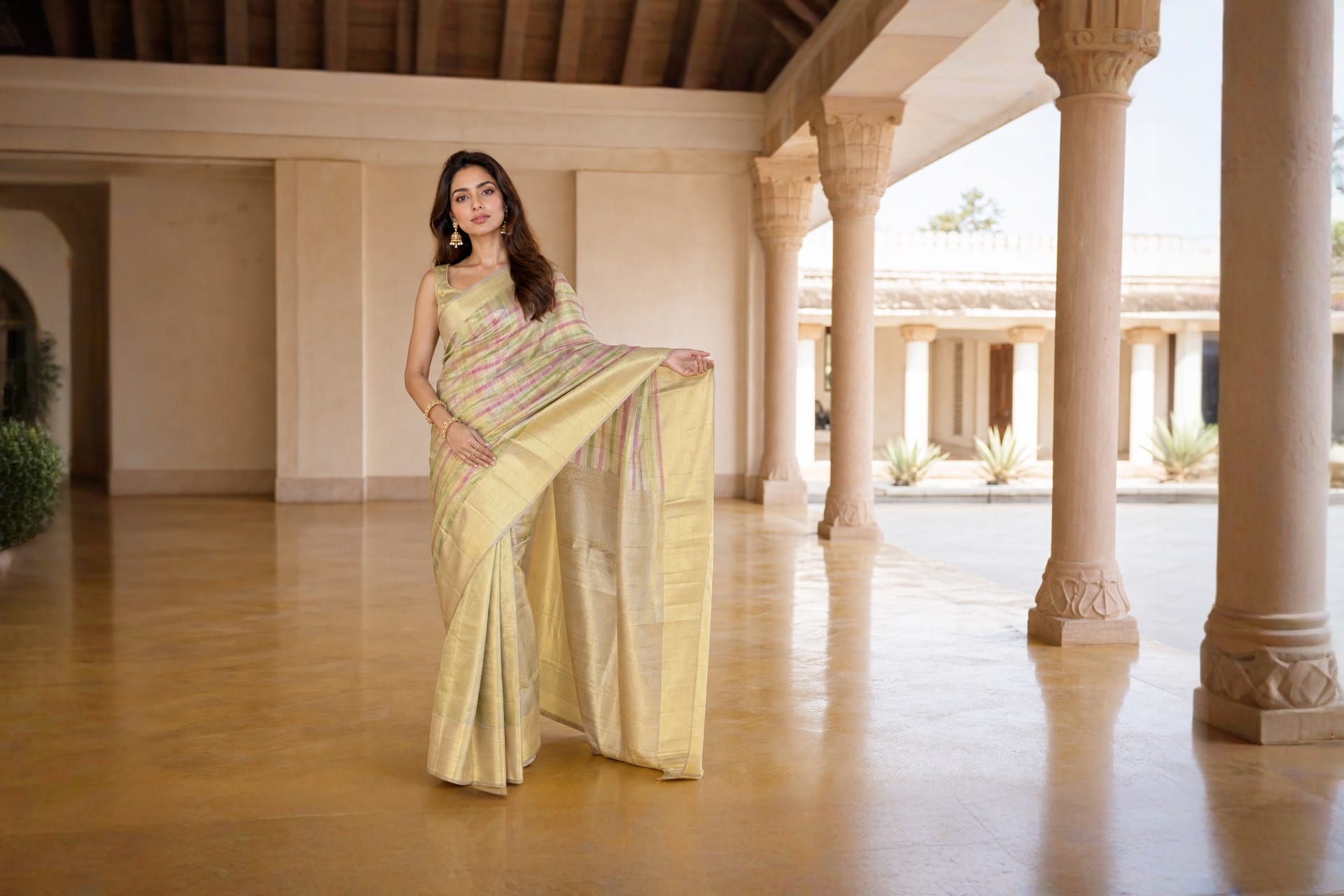 Handloom Green And Pink Silk Saree — the drape