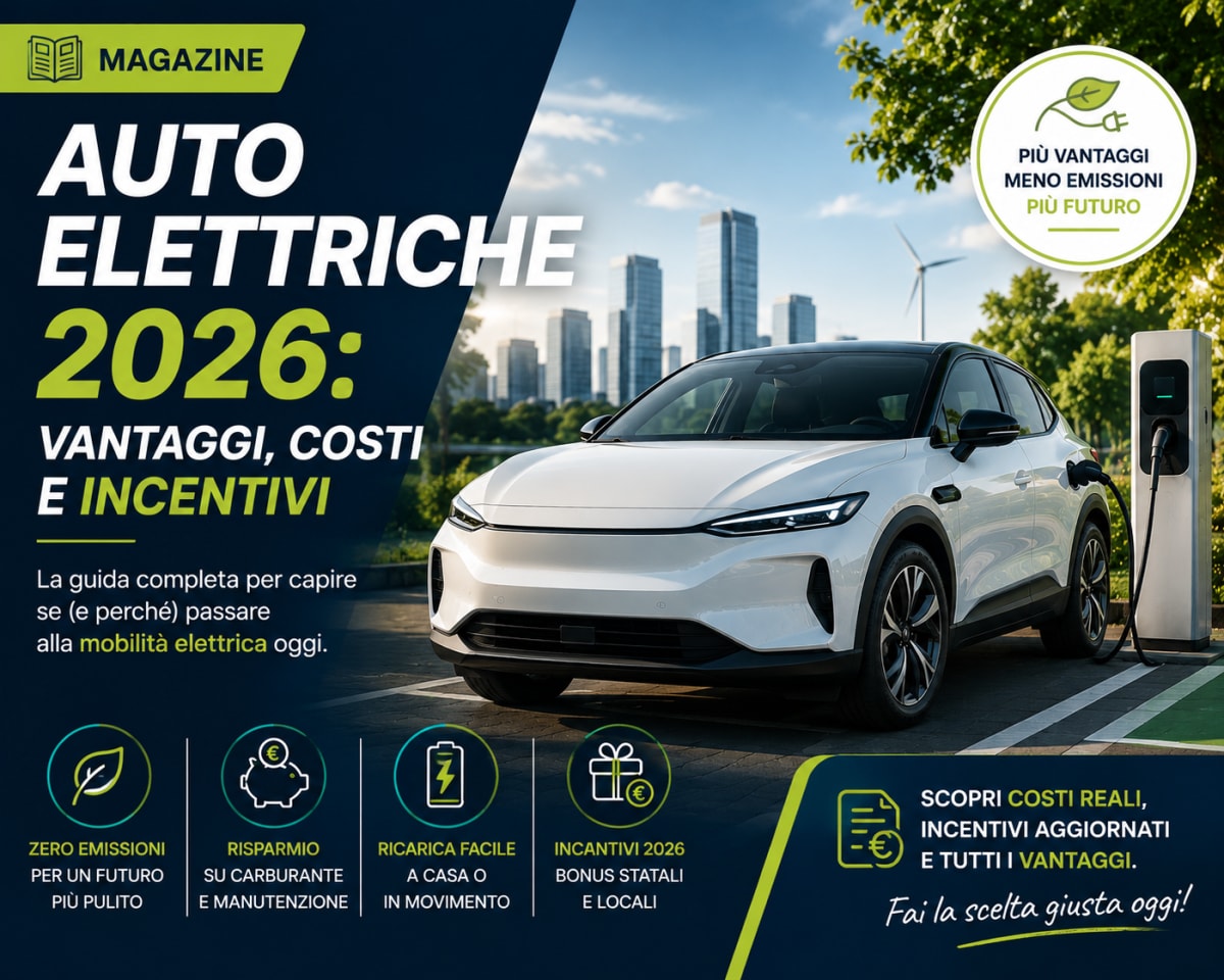 Auto elettriche 2026: vantaggi, costi e incentivi
