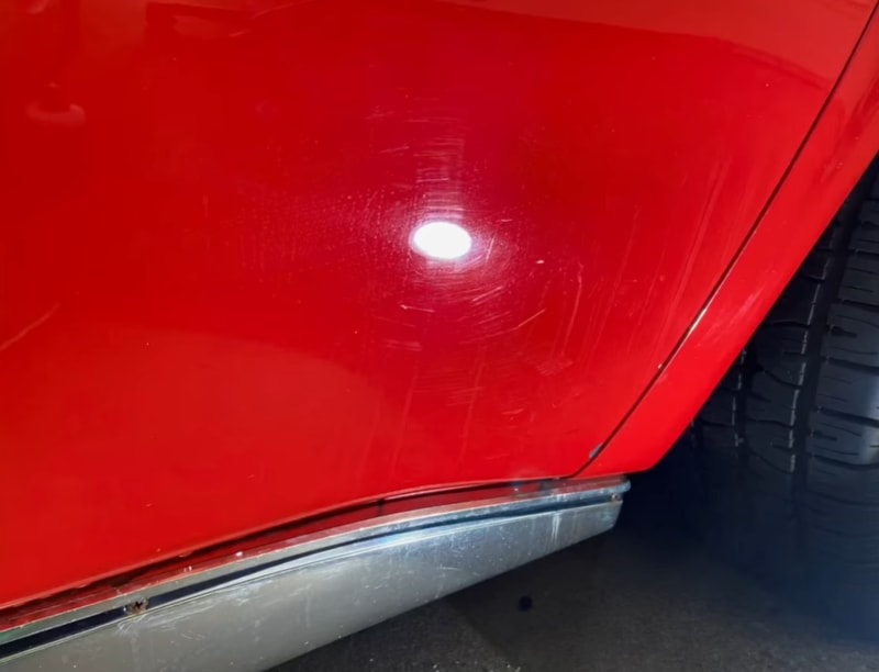 Vehicle before professional detailing - paint correction and ceramic coating service