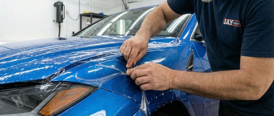 Paint protection film installation on front impact zones