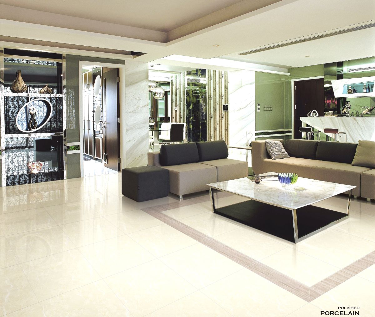 Full Body Polished Porcelain Tile Rectified 12x24 Granada Floor