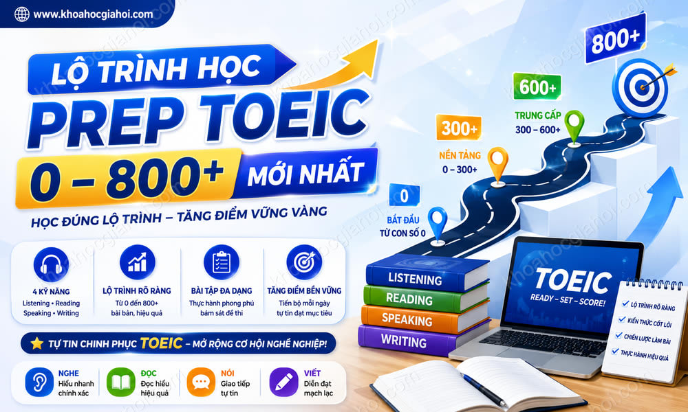 Lộ Trình Học Prep Toeic 0 – 800+ Mới Nhất