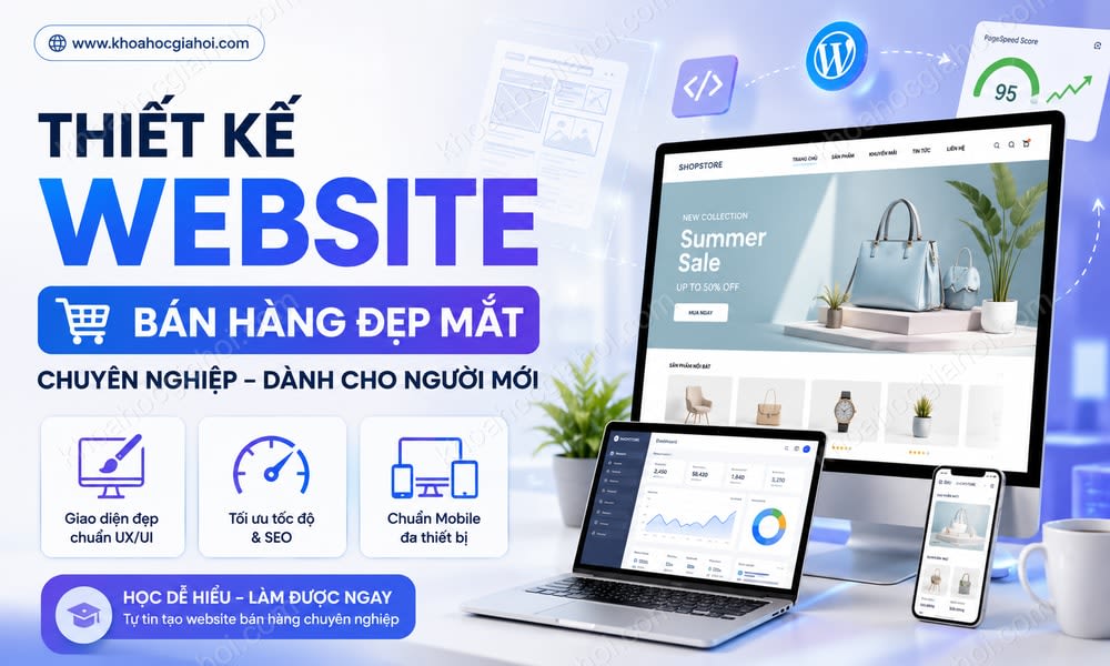 Khóa Học Thiết Kế Website Bán Hàng Đẹp Mắt Chuyên Nghiệp Dành Cho Người Mới