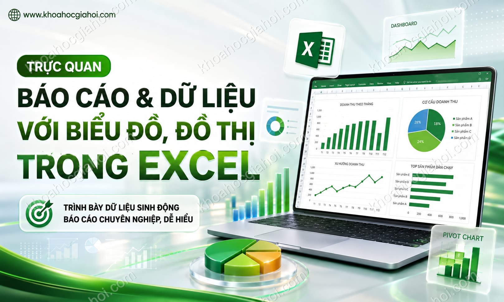 Khóa Học Trực Quan Báo Cáo, Dữ Liệu Với Biểu Đồ, Đồ Thị Bằng Excel (Excel Data Visualization) Khóa Học Trực Quan Báo Cáo, Dữ Liệu Với Biểu Đồ, Đồ Thị Bằng Excel (Excel Data Visualization)