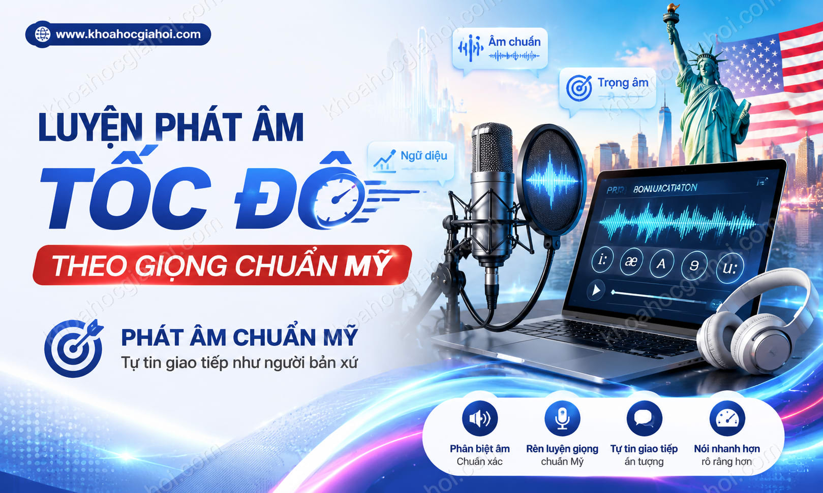 Khóa Học Luyện Phát Âm Tốc Độ Theo Giọng Chuẩn Mỹ