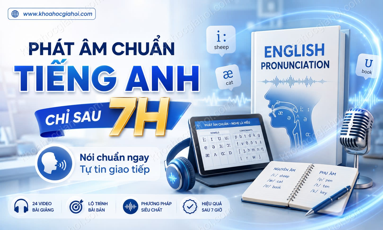 Khóa Học Phát Âm Chuẩn Tiếng Anh Chỉ Sau 7h