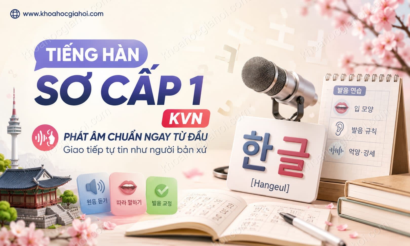 Khóa Học Tiếng Hàn Sơ Cấp 1 - Kvn