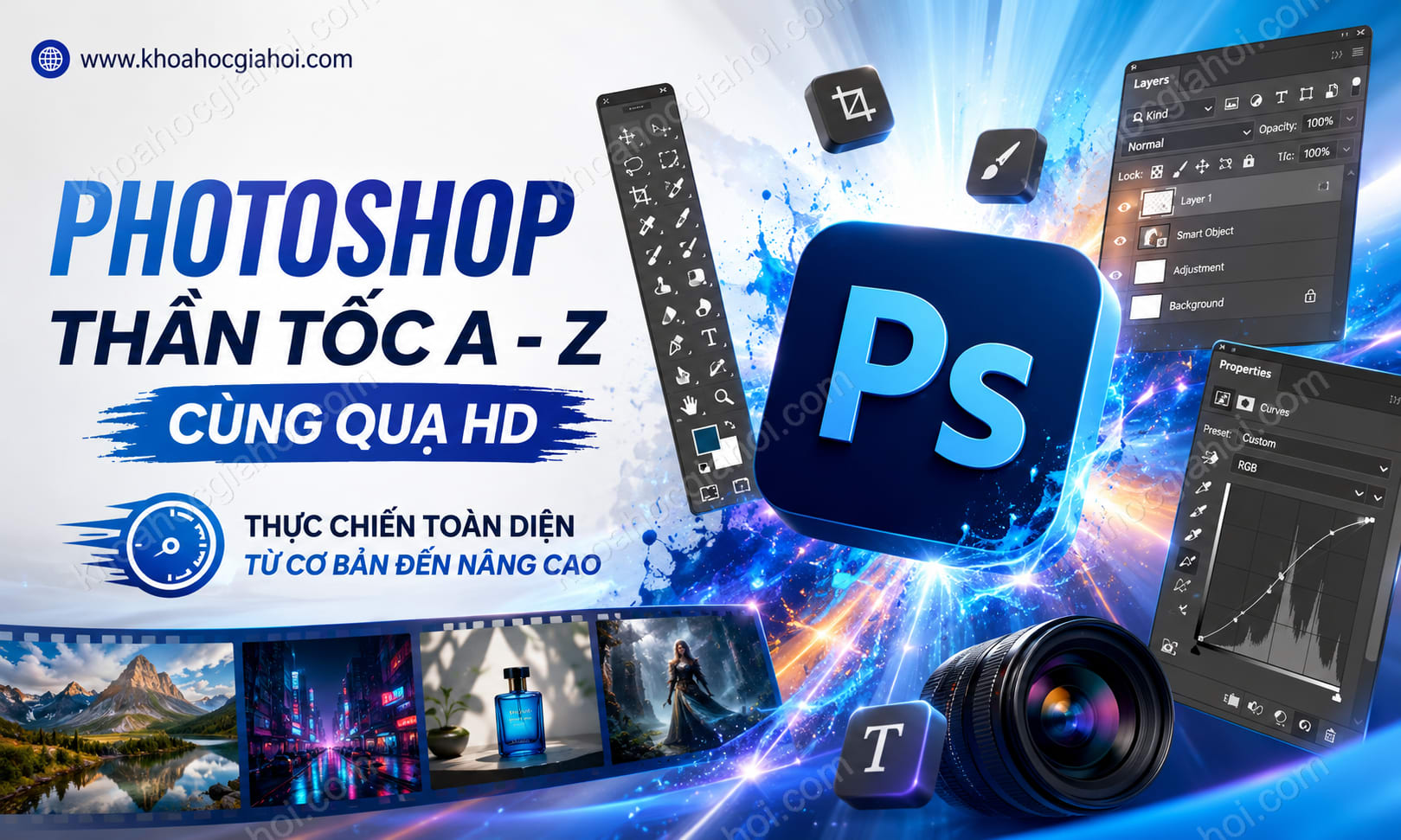 Khóa Học Photoshop Thần Tốc A - Z Cùng Quạ HD