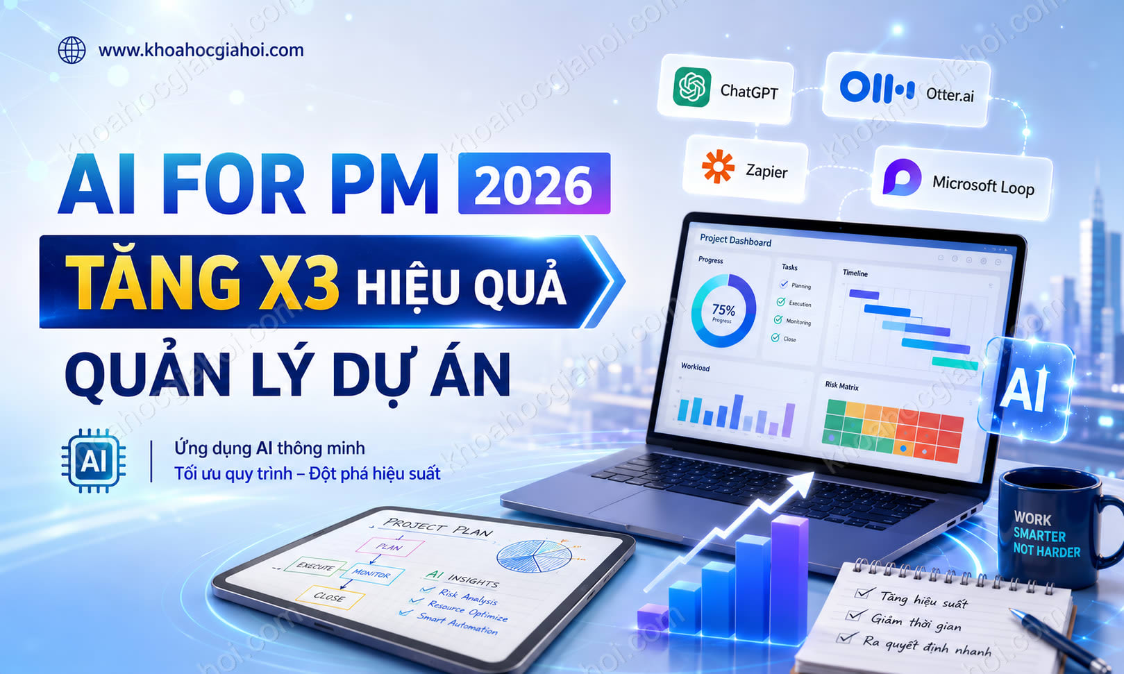 Khóa Học AI For PM 2026 – Tăng X3 Hiệu Quả Quản Lý Dự Án