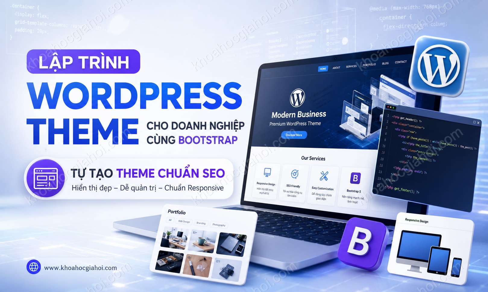 Khóa Học Lập Trình Wordpress Theme Cho Doanh Nghiệp Cùng Bootstrap