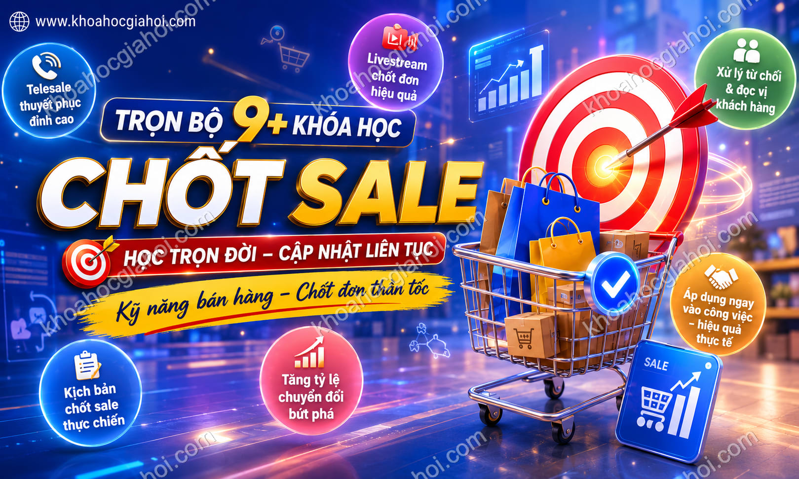 Trọn Bộ 9+ Khóa Học Chốt Sale – Học Trọn Đời, Cập Nhật Liên Tục Miễn Phí