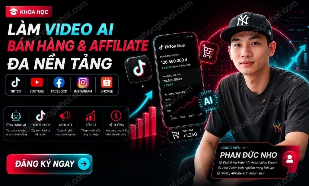 Khóa Học Làm Video AI Bán Hàng & Affiliate Đa Nền Tảng Phan Đức Nho