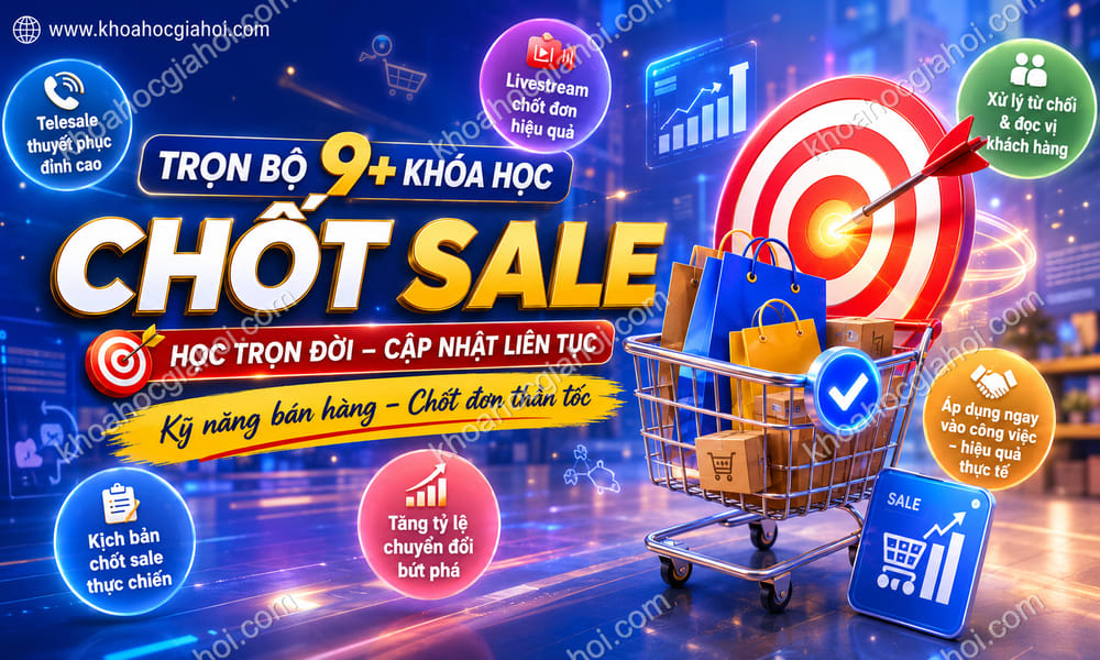 Trọn Bộ 9+ Khóa Học Chốt Sale – Học Trọn Đời, Cập Nhật Liên Tục Miễn Phí