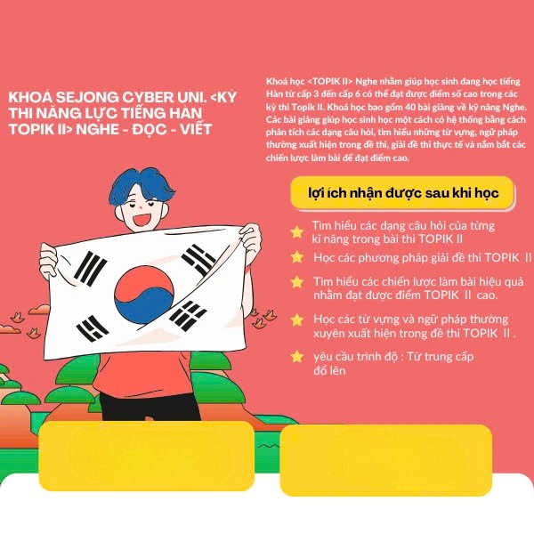 Sejong Cyber University - Kỳ Thi Năng Lực Tiếng Hàn Topik Ii – Nghe , Đọc ,viết