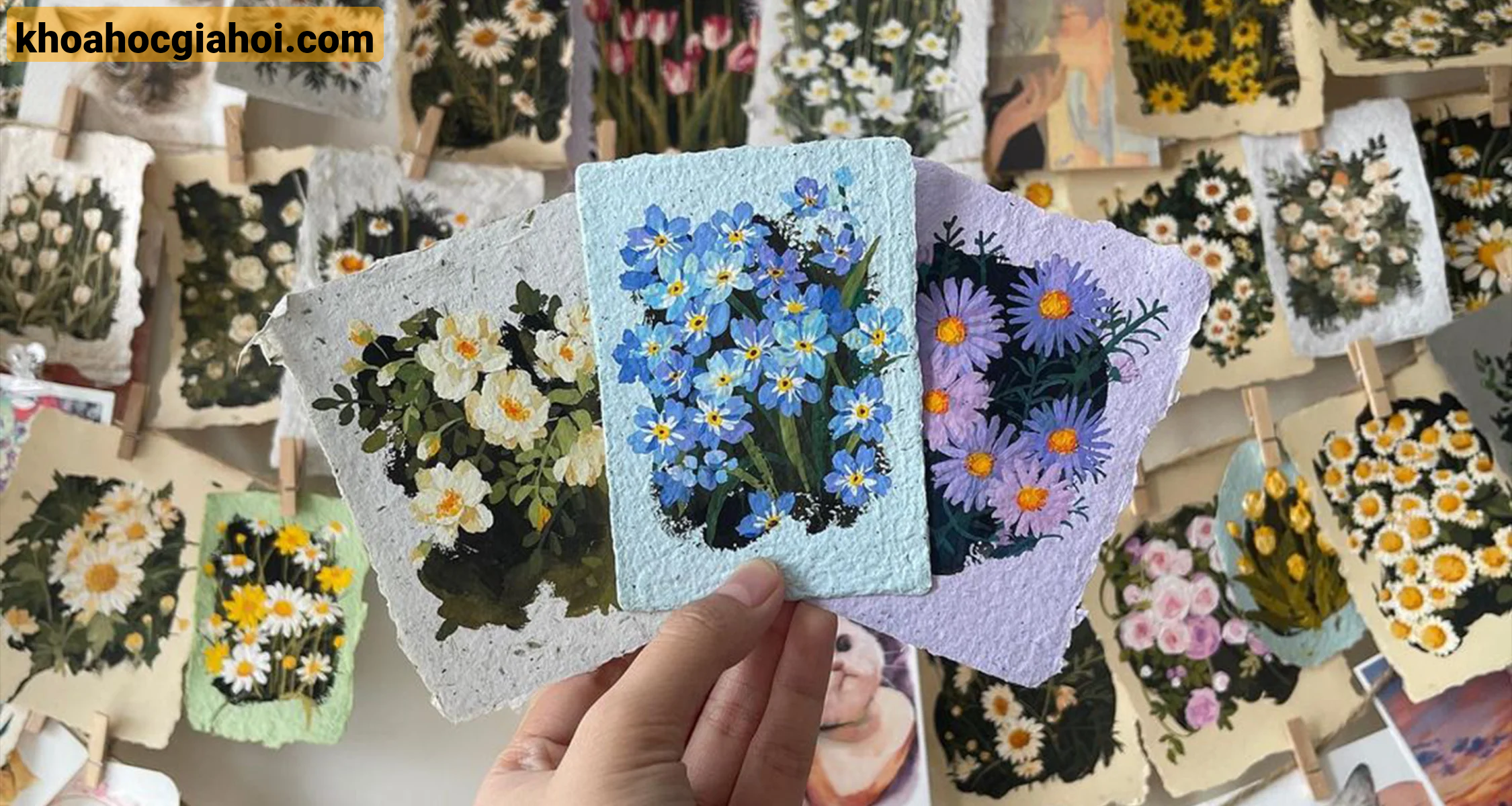Khóa Học Hướng Dẫn Vẽ Hoa Trang Trí Bằng Màu Gouache & Làm Giấy Thủ Công Cùng Digitalart Academy