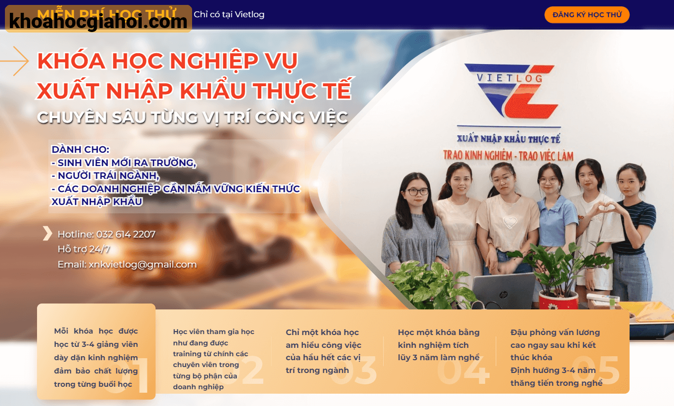 Khoá Học Nghiệp Vụ Xuất Nhập Khẩu Thực Tế Vietlog