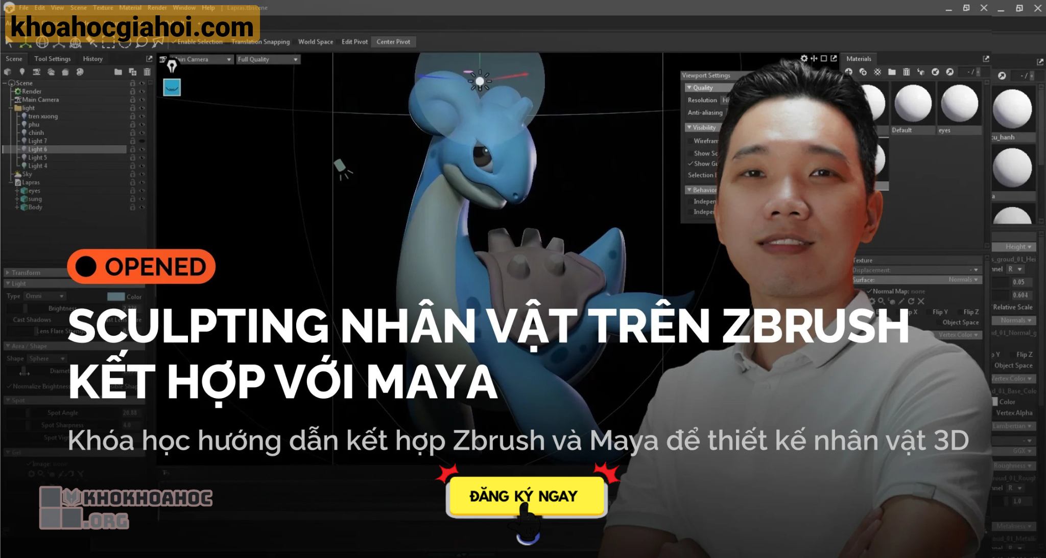 Khóa Học Sculpting Nhân Vật Trên Zbrush Kết Hợp Với Maya