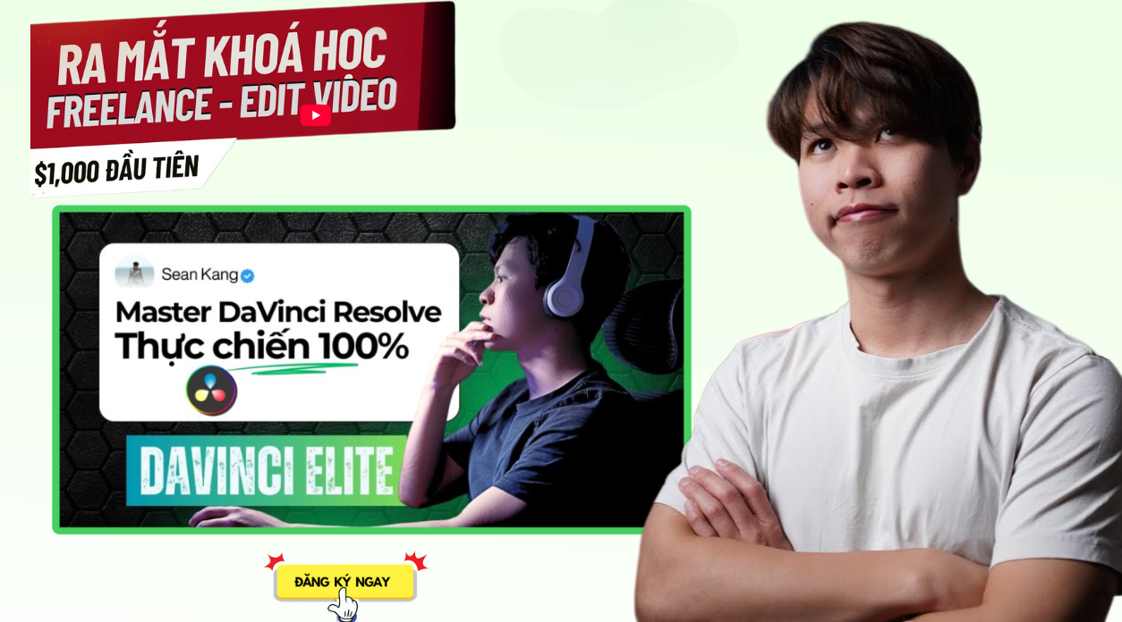 Khóa Học Davinci Elite – Master Davinci Resolve Thực Chiến 100% Cùng Sean Kang Mvp