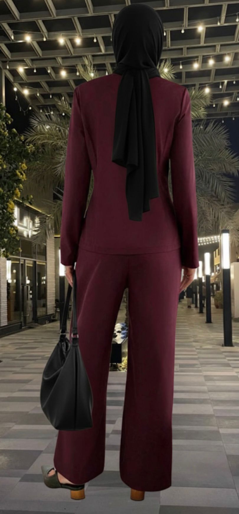 burgundy formal set