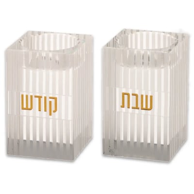 זוג פמוטי קריסטל מרובע 8 ס"מ