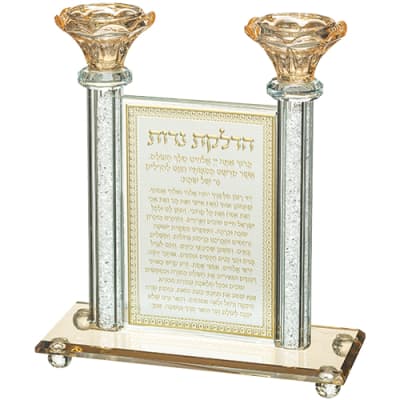 פמוטי קריסטל מהודר הדלקת נרות 21 ס"מ