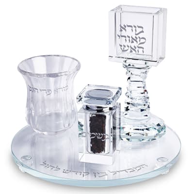 סט הבדלה מהודר מקריסטל 20 ס"מ