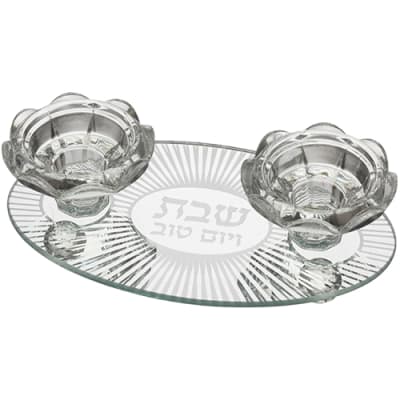 פמוטי זכוכית מהודר 17X10 ס"מ