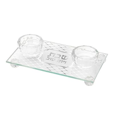 פמוטי זכוכית מהודר 17X10 ס"מ