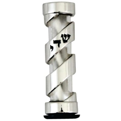 מזוזה לרכב ניקל עם אקריליק 6 ס"מ