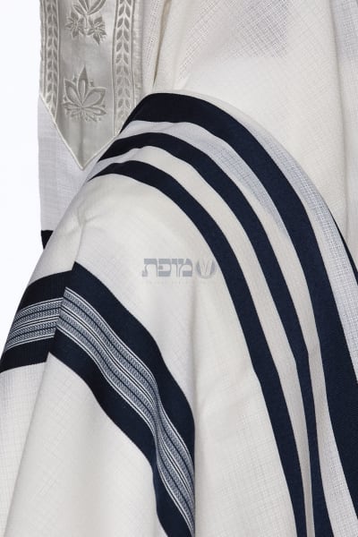 טלית צמר דגם מוסף — כחול