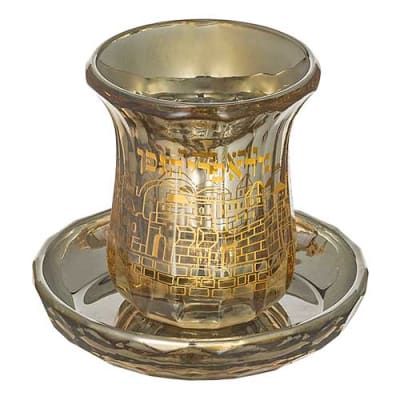 גביע קריסטל מהודר "ירושלים" ללא רגל 9 ס"מ תכולה