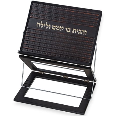 שטנדר עץ מהגוני 3 קומות עם פלקטה דמוי עור 35X32 ס"מ