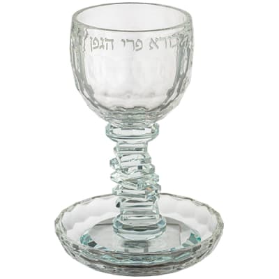 גביע קידוש קריסטל מהודר "בורא" 16 ס"מ תכולה 100 מ"ל