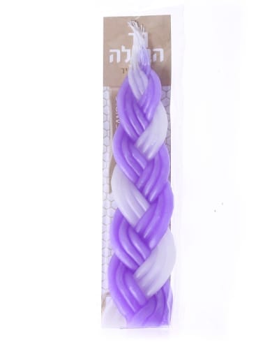 נר הבדלה עבודת יד – סגול לבן
