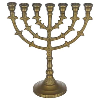מנורה אלומיניום 7 קנים גימור מוזהב 25 ס"מ